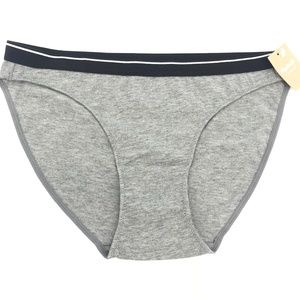 Madewell Cotton Modal Bikini Gray Sport Stripe